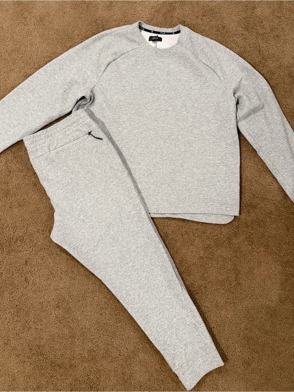 Crewneck Textured Sweater - Light Grey